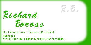 richard boross business card